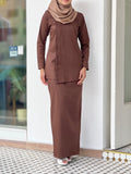 Ivy Kurung (Dark Brown)