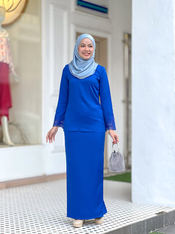Kurung Klasik Lace (Royal blue)
